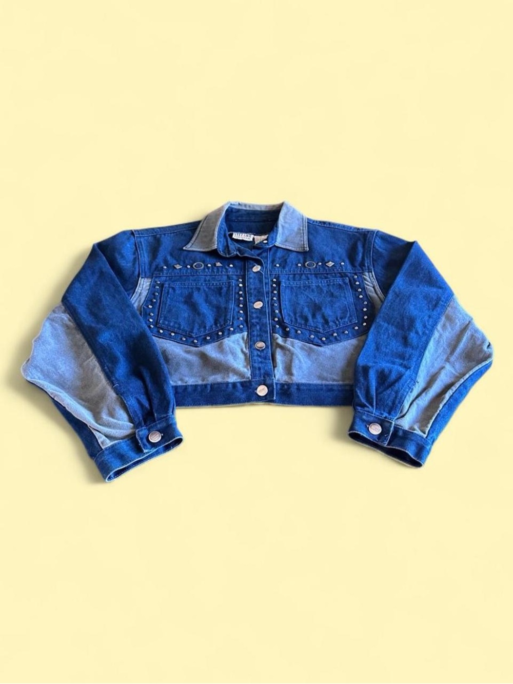 Vintage Stefano Western Studded Two Tone Denim Jacket Women’s Size L